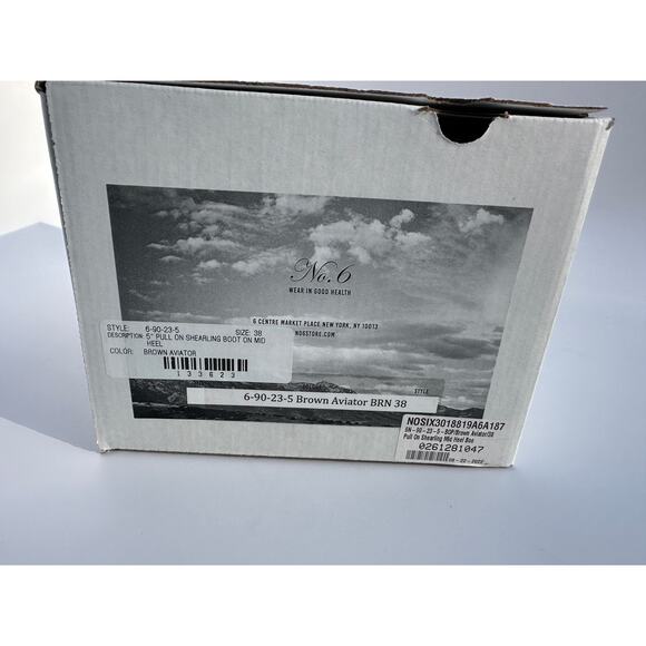 No. 6 Store 5" Pull On Shearling Clog Boot on Mid Heel Brown Aviator Size 38 NIB - Picture 10 of 16